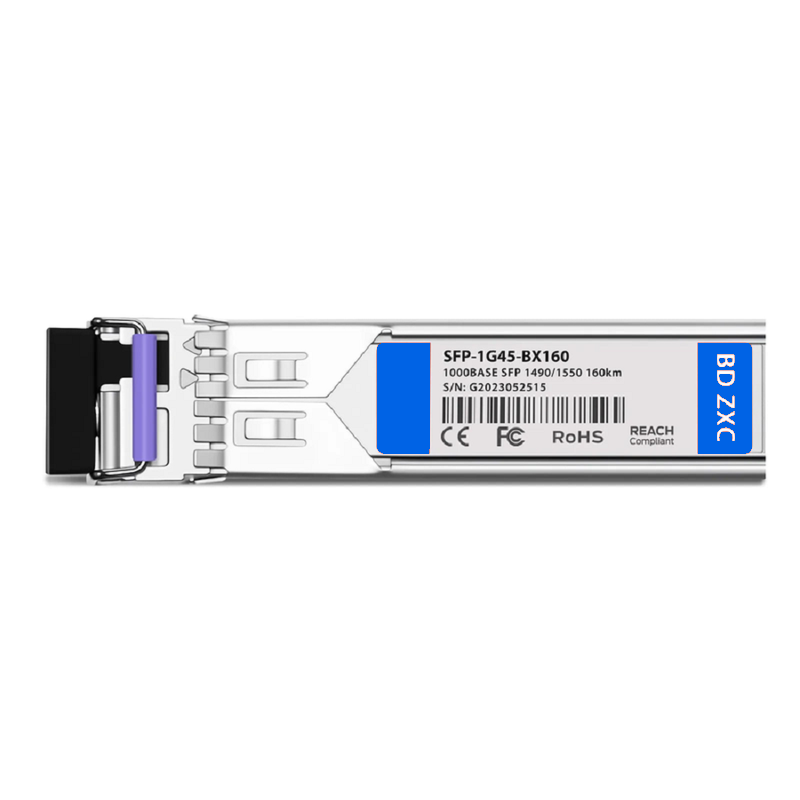 Refurb Squared Arista Networks Compatible 1000BASE-BX-U SFP BiDi 1490nm-TX/1550nm-RX 160km DOM Simplex LC/UPC SMF Optical Transceiver Module