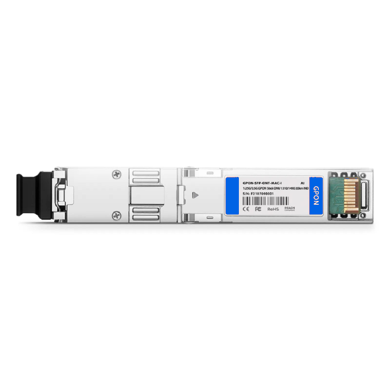 Refurb Squared Huawei OptiXstar S600E Compatible GPON ONU Stick with MAC and Web Interface SFP SFP 1310nm-TX/1490nm-RX 1.244G-TX/2.488G-RX Class B+ 20km DOM Simplex SC/APC SMF Optical Transceiver Module (Industrial)