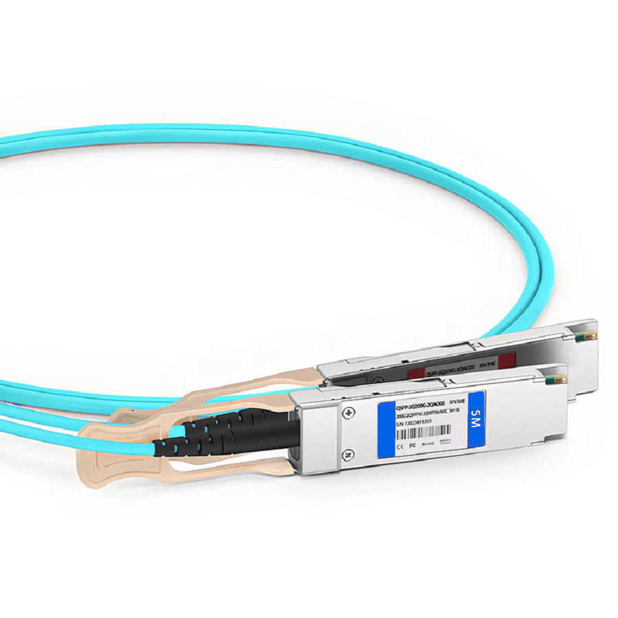 Refurb Squared 5m (16ft) NVIDIA/Mellanox MFS1S90-H003E Compatible 2 x 200G QSFP56 4 x 50G PAM4 to 2 x 200G QSFP56 4 x 50G PAM4 InfiniBand HDR Active Optical Breakout Cable for Quantum Switches