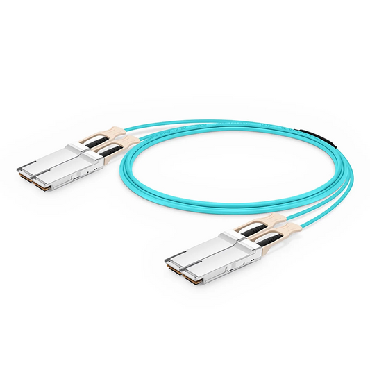 Refurb Squared 10m (33ft) NVIDIA/Mellanox MFS1S90-H003E Compatible 2 x 200G QSFP56 4 x 50G PAM4 to 2 x 200G QSFP56 4 x 50G PAM4 InfiniBand HDR Active Optical Breakout Cable for Quantum Switches