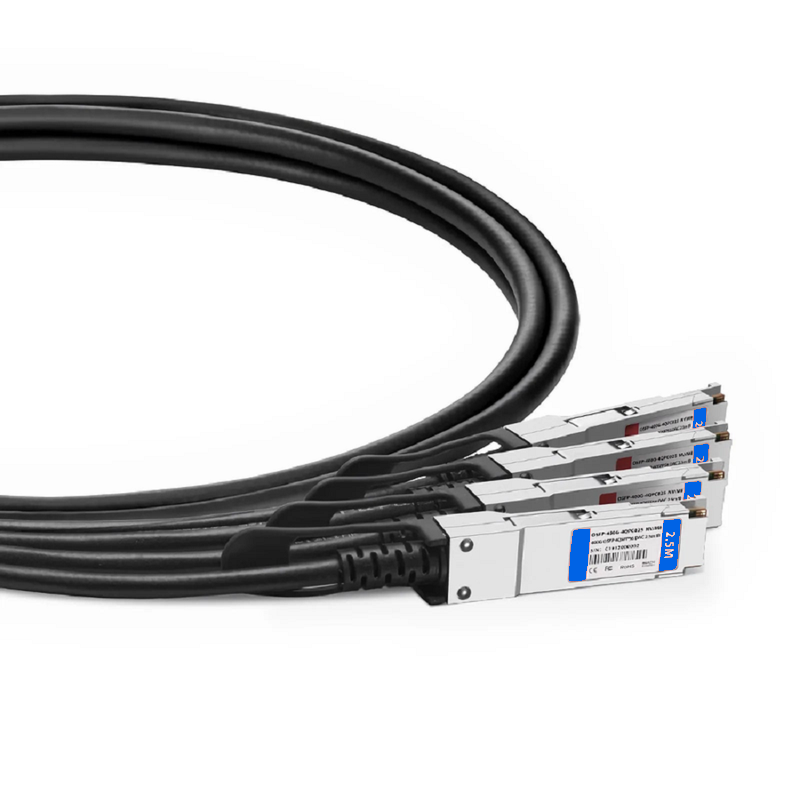 Refurb Squared 1m (3ft) NVIDIA/Mellanox MCP7Y70-H001 Compatible 400G OSFP 8 x 50G PAM4 Finned Top to 4 x 100G QSFP56 2 x 50G PAM4 InfiniBand HDR Passive Direct Attach Copper Breakout Cable for Quantum-2 Switches and ConnectX-6 HCA