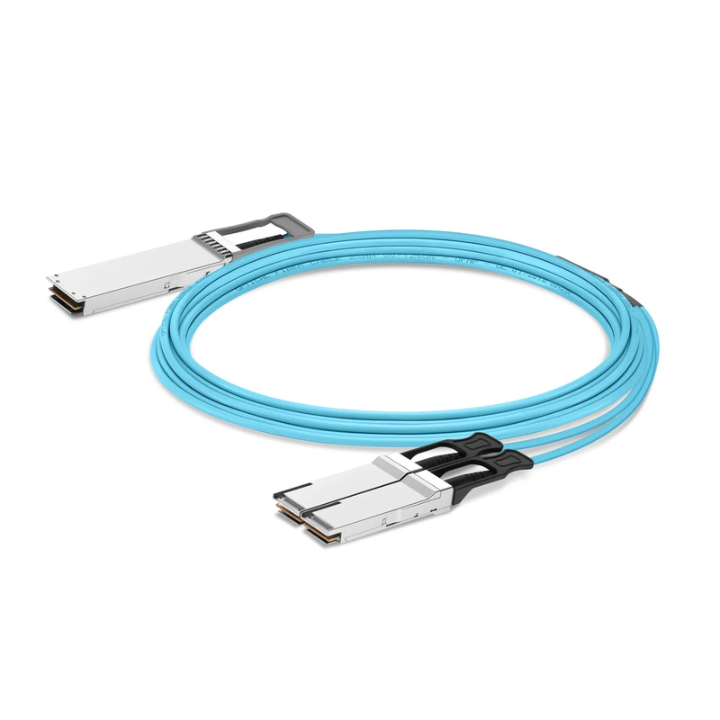 Refurb Squared 30m (98ft) NVIDIA/Mellanox MFA7U10-H030-FLT Compatible 400G OSFP 8 x 50G PAM4 Flat Top to 2 x 200G QSFP56 4 x 50G PAM4 InfiniBand HDR Active Optical Breakout Cable for Quantum Switches and ConnectX-7 HCA