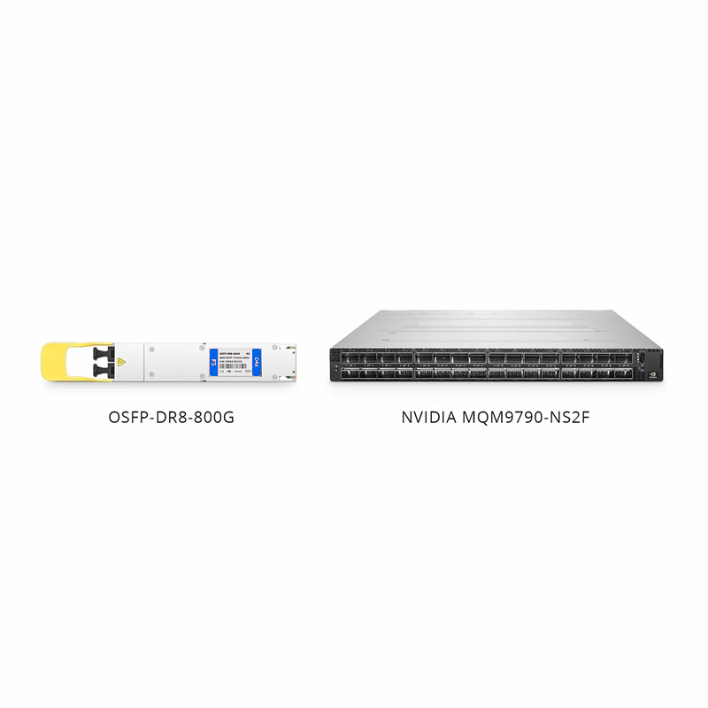 Refurb Squared NVIDIA/Mellanox MMS4X00-NM Compatible 800GBASE 2xDR4/DR8 OSFP Closed Finned Top 8 x 100G PAM4 1310nm 500m DOM Dual MPO-12/APC SMF InfiniBand NDR Optical Transceiver Module for Quantum-2 Switches