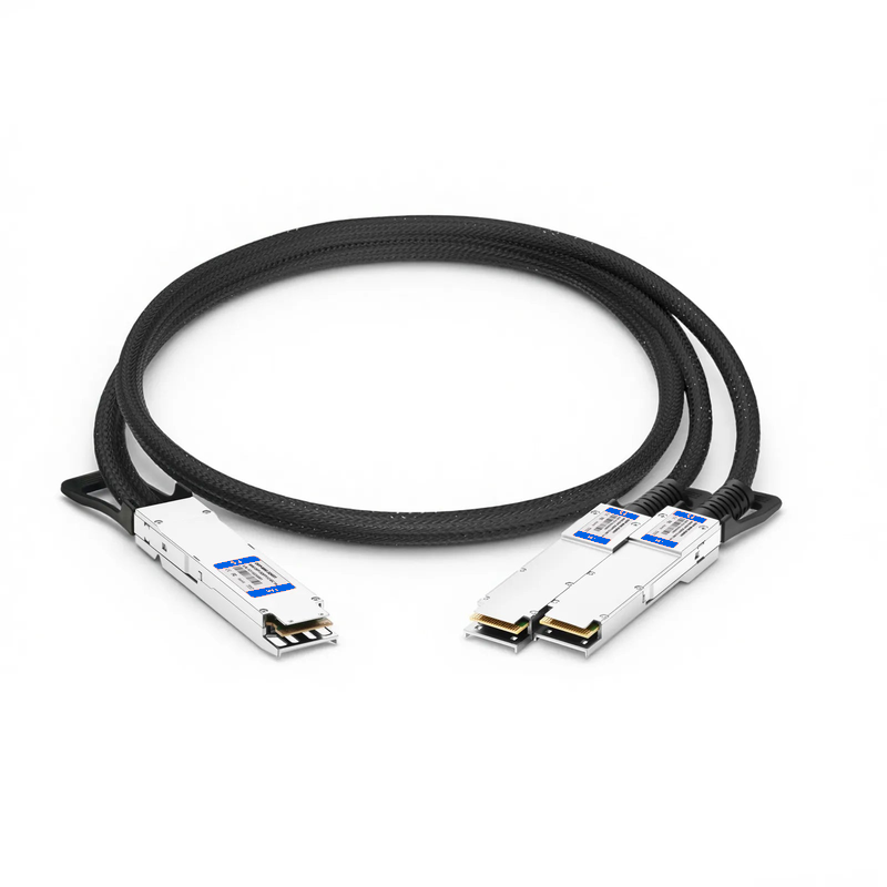 Refurb Squared 1m (3ft) Cisco Compatible 800G Twin-port OSFP 8 x 100G PAM4 Finned Top to 2 x 400G QSFP112 4 x 100G PAM4 Active Electrical Breakout Cable