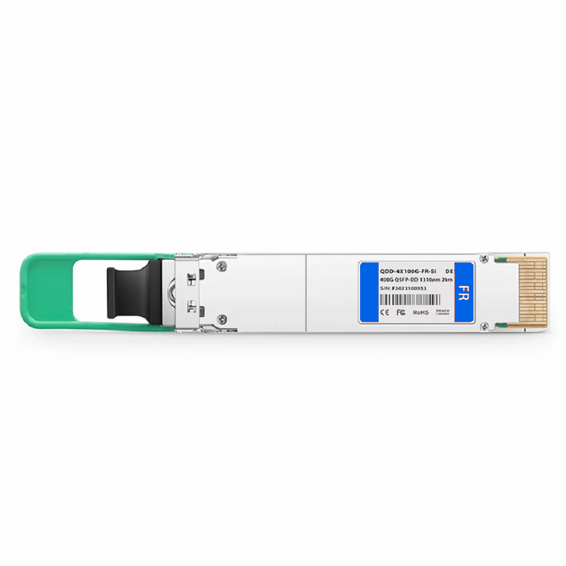 Refurb Squared Cisco QDD-4X100G-FR-S Compatible 400GBASE-FR QSFP-DD 8 x 50G PAM4 1310nm 2Km DOM MPO-12/APC SMF SiPh-Based Optical Transceiver Module, Breakout to 4 x 100G-FR