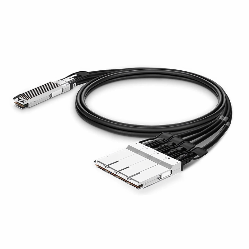 Refurb Squared 0.5m (2ft) Arista Compatible 400G OSFP 8 x 50G PAM4 Finned Top to 4 x 100G QSFP56 2 x 50G PAM4 Passive Direct Attach Copper Breakout Cable