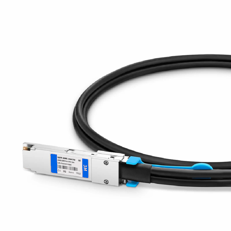 Refurb Squared 3m (10ft) 200G QSFP56 4 x 50G PAM4 to 2 x 100G QSFP56 2 x 50G PAM4 Active Direct Attach Copper Breakout Cable forFOSwitches