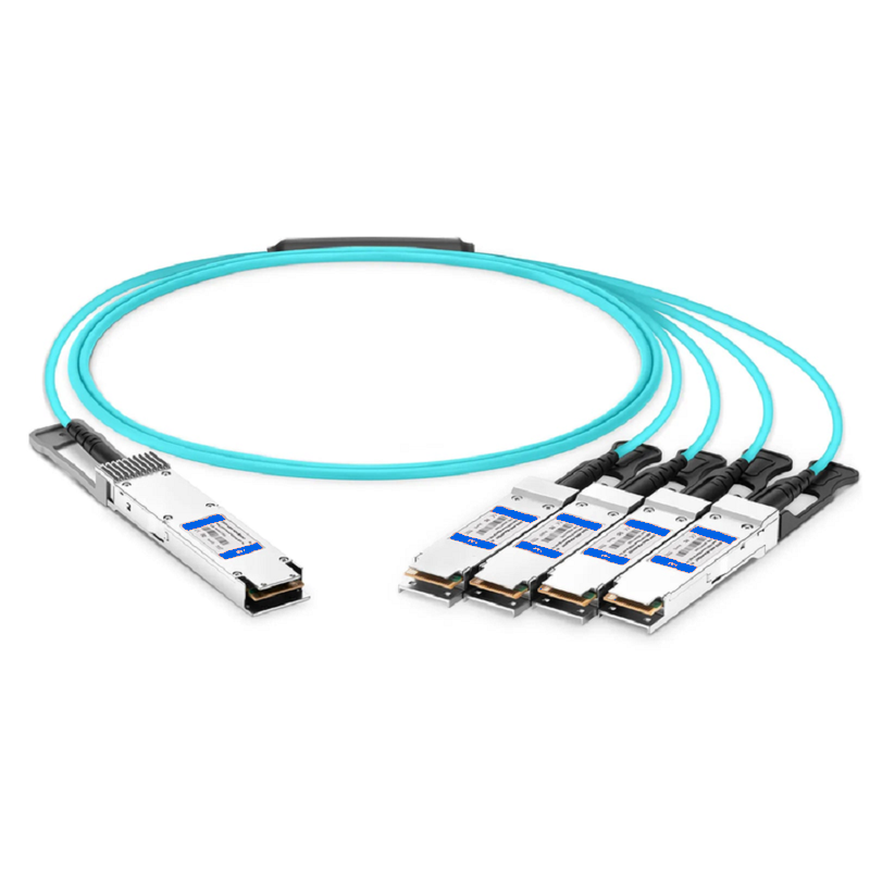 Refurb Squared 3m (10ft) NVIDIA/Mellanox Compatible 400G QSFP-DD 8 x 50G PAM4 to 4 x 100G QSFP56 2 x 50G PAM4 Ethernet Active Optical Breakout Cable