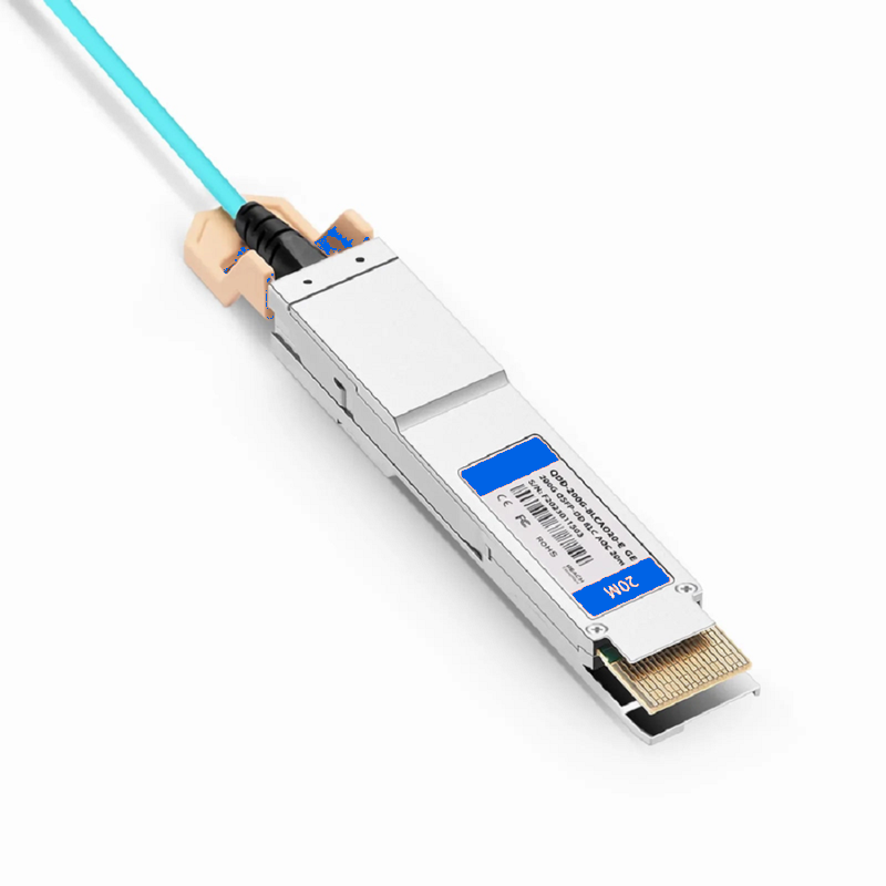 Refurb Squared 10m (33ft) Generic Compatible 200G QSFP-DD 8 x 25G NRZ to 8 x 25G LC Duplex Active Optical Breakout Cable