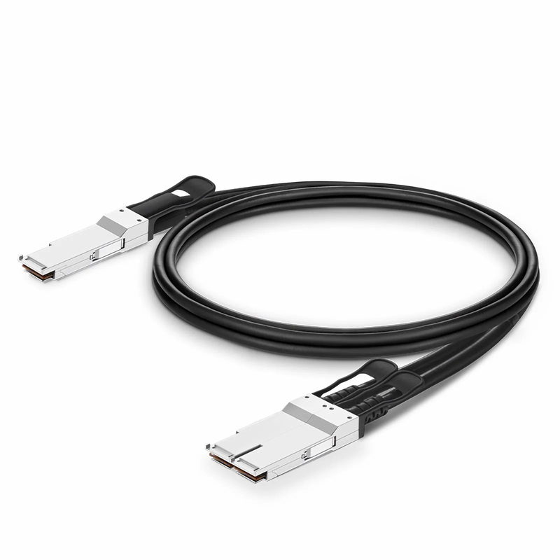 Refurb Squared 3m (10ft) NVIDIA/Mellanox MCP7H50-V003R26 Compatible 200G QSFP56 4 x 50G PAM4 to 2 x 100G QSFP56 2 x 50G PAM4 Ethernet Passive Direct Attach Copper Breakout Cable