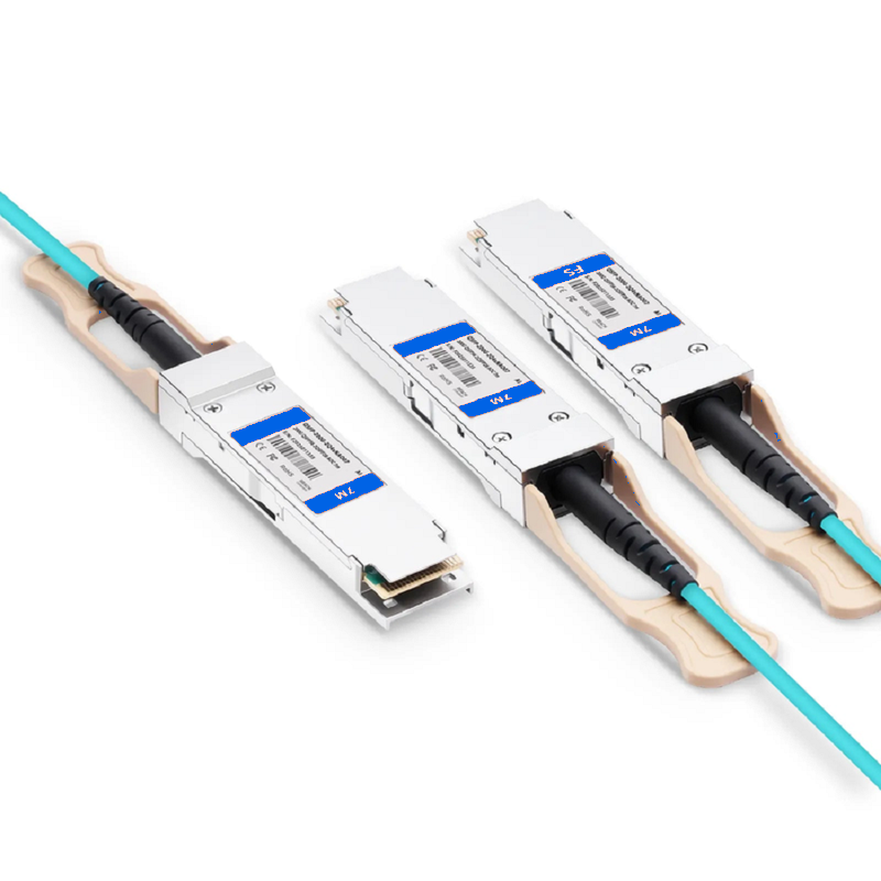Refurb Squared 30m (98ft) Generic Compatible 200G QSFP56 4 x 50G PAM4 to 2 x 100G QSFP28 4 x 25G NRZ Active Optical Breakout Cable