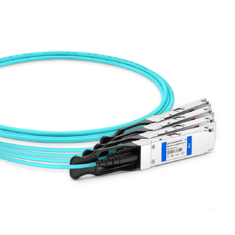 Refurb Squared 3m (10ft) Dell Compatible 400G QSFP-DD 8 x 50G PAM4 to 4 x 100G QSFP28 4 x 25G NRZ Active Optical Breakout Cable