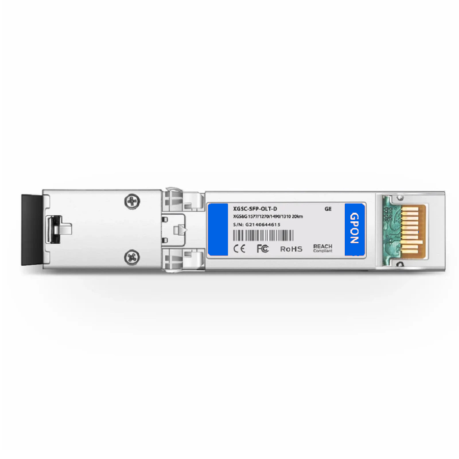 Refurb Squared Generic Compatible XGS-PON&GPON Combo OLT SFP+ 1577nm-TX/1270nm-RX and 1490nm-TX/1310nm-RX Class D 20km DOM Simplex SC/UPC SMF Optical Transceiver Module