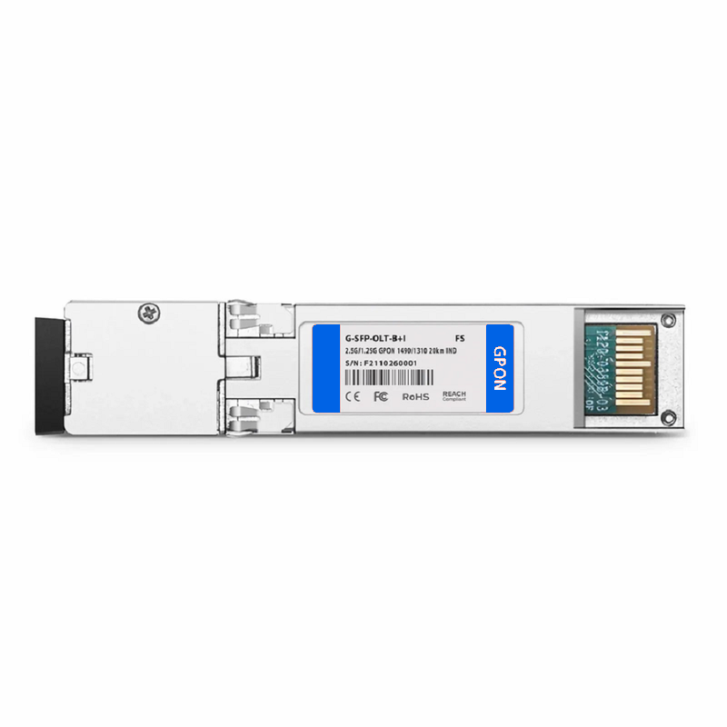 Refurb Squared Generic Compatible XGPON OLT SFP+ 1577nm-TX/1270nm-RX 9.953G-TX/2.488G-RX Class E2 20km DOM Simplex SC/UPC SMF Optical Transceiver Module
