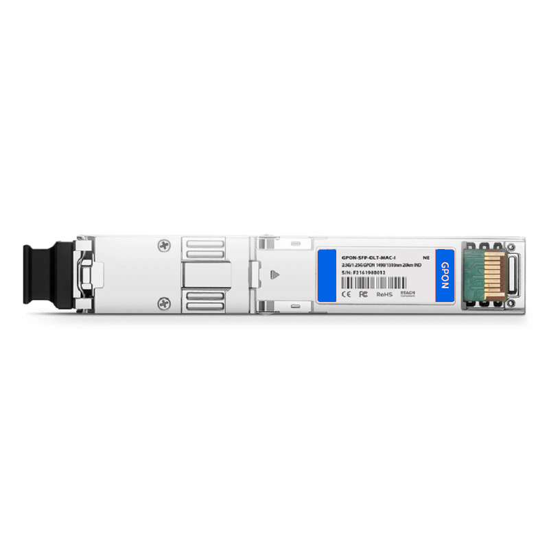 Refurb Squared H3C Compatible GPON OLT Stick with MAC SFP 1490nm-Tx/1310nm-Rx 2.488G-Tx/1.244G-Rx Class C+ 20km DOM Simple SC/UPC SMF Optical Transceiver Module (Industrial)