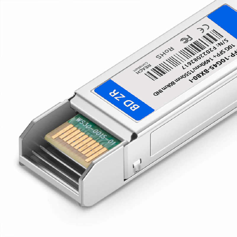 Refurb Squared Cisco SFP-10G-BX80U-I Compatible 10GBASE BiDi SFP+ 1490nm-TX/1550nm-RX 80km DOM Simplex LC/UPC SMF Optical Transceiver Module (Industrial)