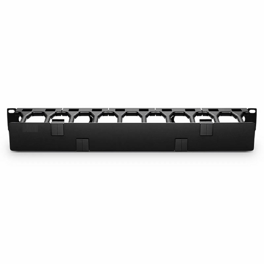 Refurb Squared Horizontal Single Sided Steel Manager, 1RU, Finger Duct with Cover, 4.44 in. Depth