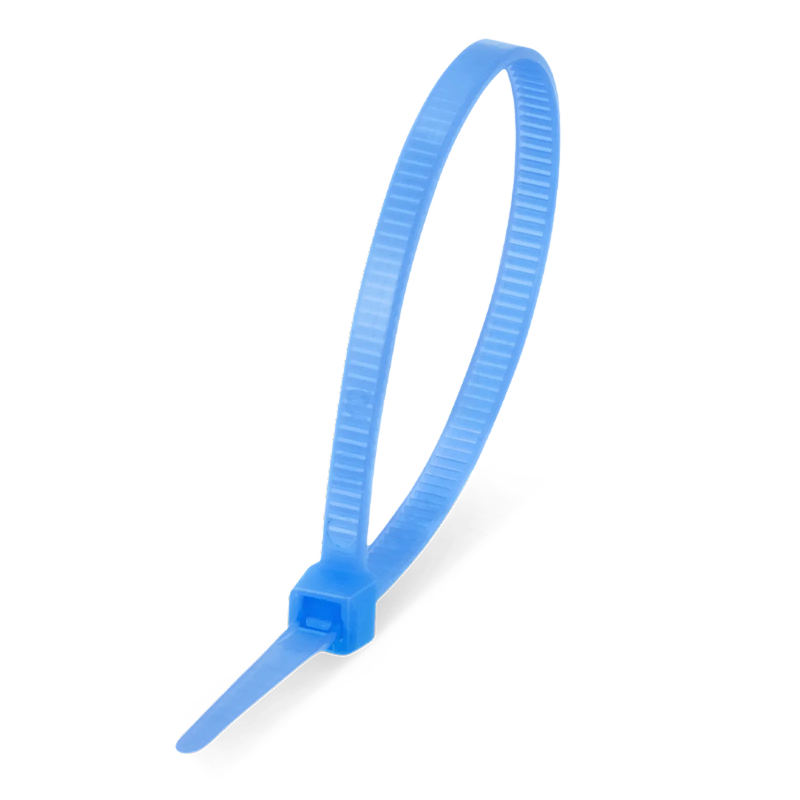 Refurb Squared 100Pcs/Pack 6in.L x 0.15in.W Self-Locking Nylon Cable Ties, Blue