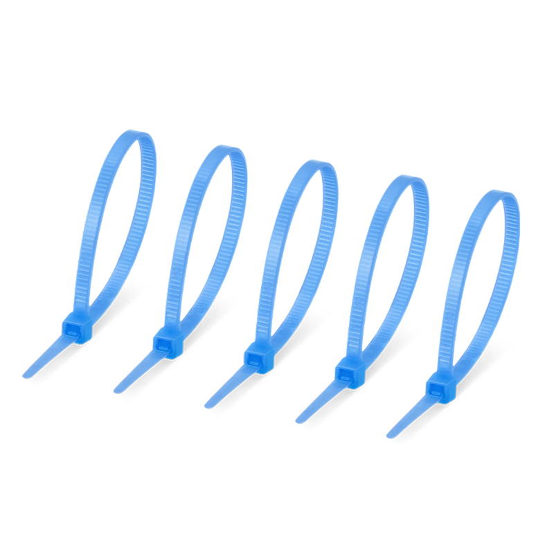 Refurb Squared 100Pcs/Pack 6in.L x 0.15in.W Self-Locking Nylon Cable Ties, Blue