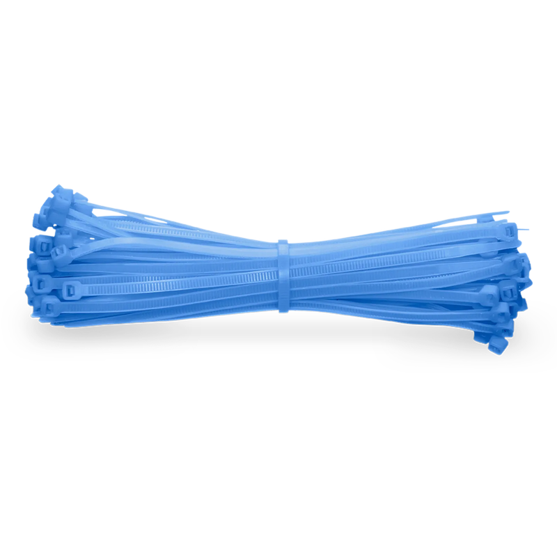 Refurb Squared 100Pcs/Pack 6in.L x 0.15in.W Self-Locking Nylon Cable Ties, Blue