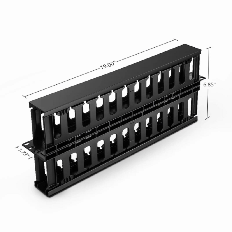 Refurb Squared Horizontal Dual Sided Manager, 1RU, Finger Duct with Cover, 6.85 in. Depth