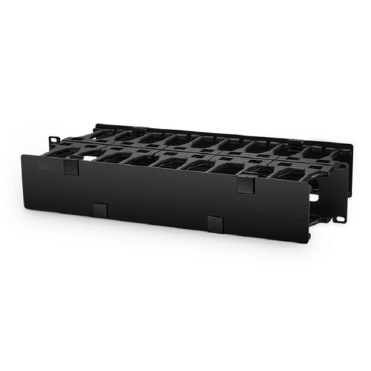 Refurb Squared Horizontal Dual Sided Steel Manager, 2RU, Finger Duct with Cover, 9.1 in. Depth