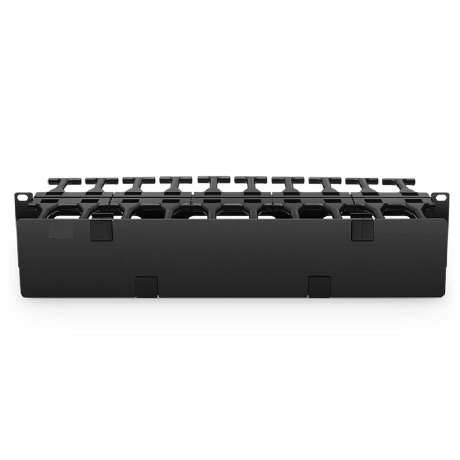 Refurb Squared Horizontal Dual Sided Steel Manager, 2RU, Finger Duct with Cover, 9.1 in. Depth