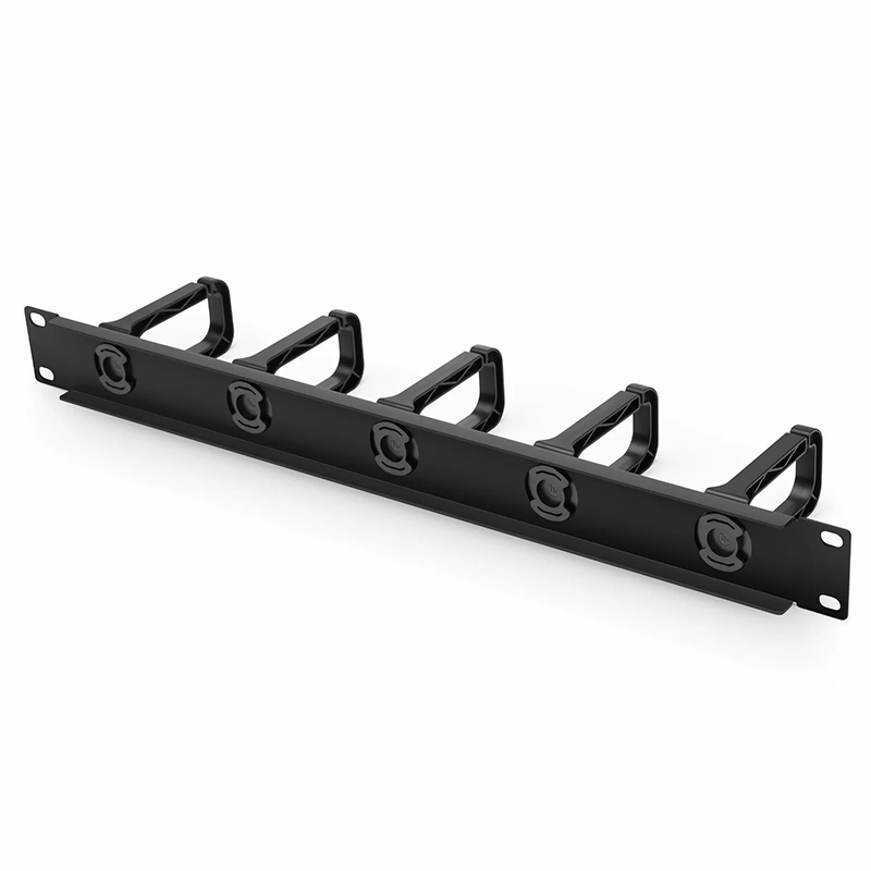 Refurb Squared Horizontal Single Sided Manager, 1RU, 5 Snap-in D-Rings, 3.37 in. Depth