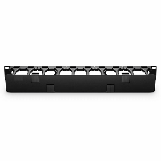 Refurb Squared Horizontal Single Sided Steel Manager, 1RU, Finger Duct with Cover, 4.44 in. Depth