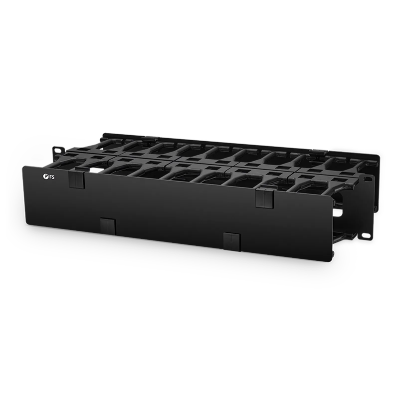 Refurb Squared Horizontal Dual Sided Steel Manager, 2RU, Finger Duct with Cover, 9.1 in. Depth