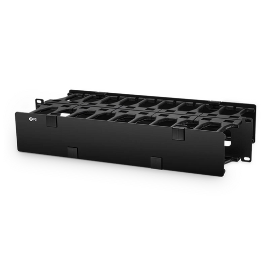 Refurb Squared Horizontal Dual Sided Steel Manager, 2RU, Finger Duct with Cover, 9.1 in. Depth