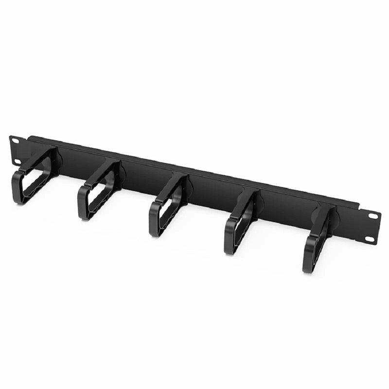 Refurb Squared Horizontal Single Sided Manager, 1RU, 5 Snap-in D-Rings, 3.37 in. Depth