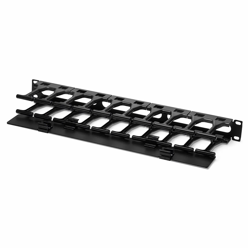Refurb Squared Horizontal Single Sided Steel Manager, 1RU, Finger Duct with Cover, 4.44 in. Depth