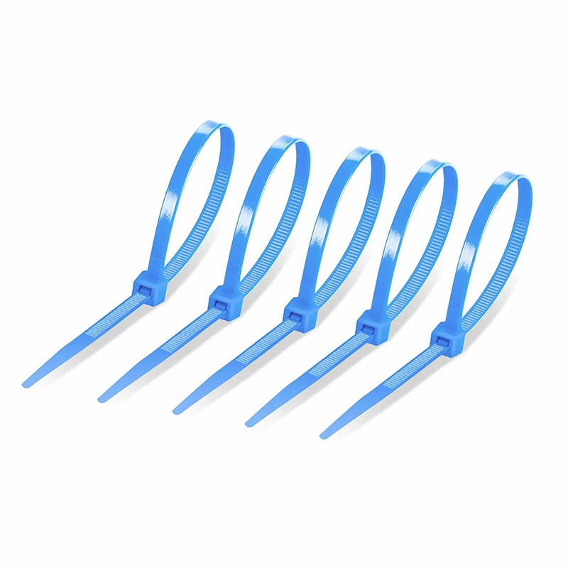 Refurb Squared 100Pcs/Pack 8in.L x 0.18in.W Self-Locking Nylon Cable Ties, Blue