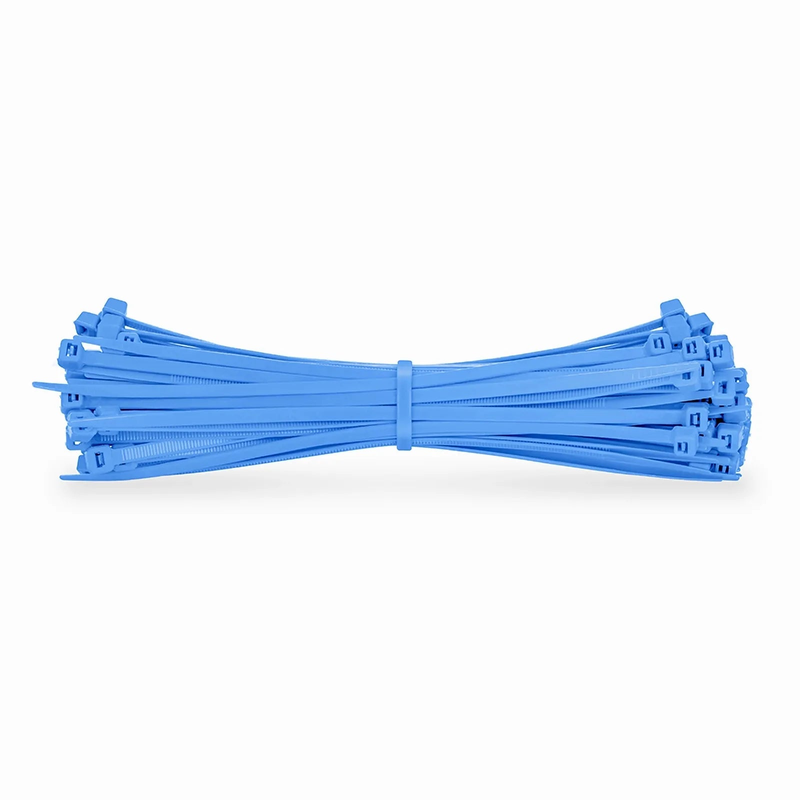 Refurb Squared 100Pcs/Pack 8in.L x 0.18in.W Self-Locking Nylon Cable Ties, Blue