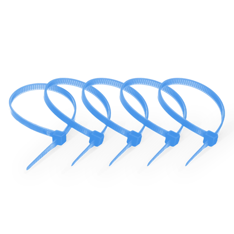 Refurb Squared 100Pcs/Pack 6in.L x 0.15in.W Self-Locking Nylon Cable Ties, Blue
