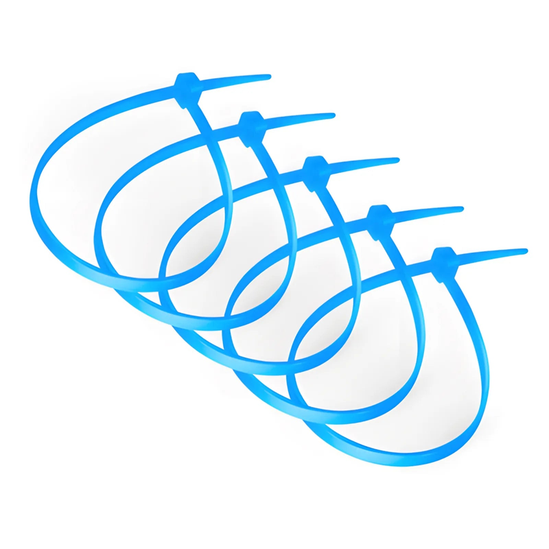 Refurb Squared 100-Pack 4in.L x 0.1in.W Self-Locking Nylon Cable Ties, Blue