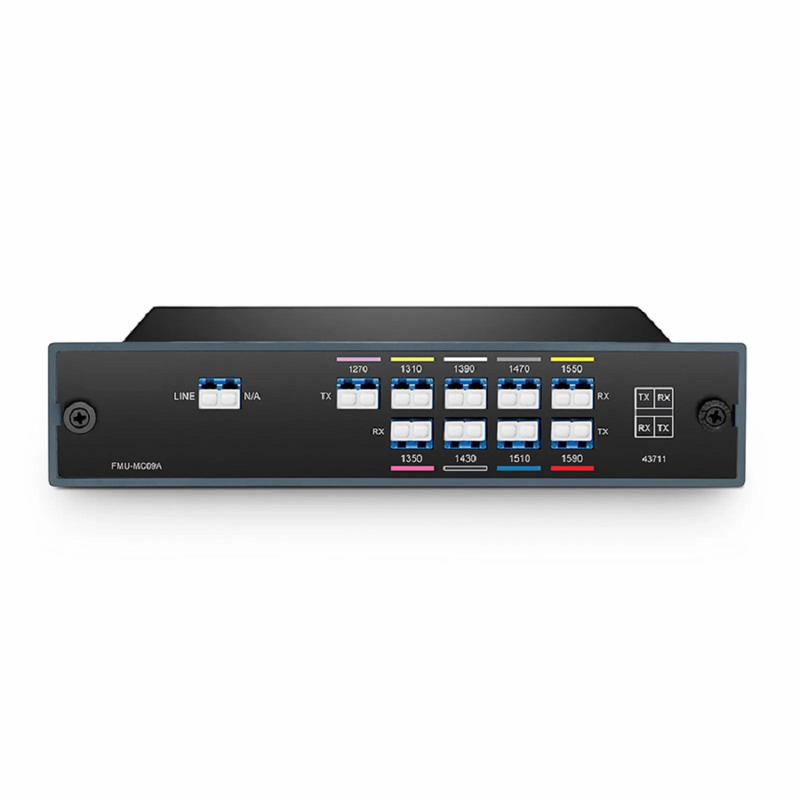 Refurb Squared 9 Channels CWDM Mux Demux, 1270-1590nm, 2.4dB Typical IL, LC/UPC, Single Fiber, Side-A, FMU Plug-in Module