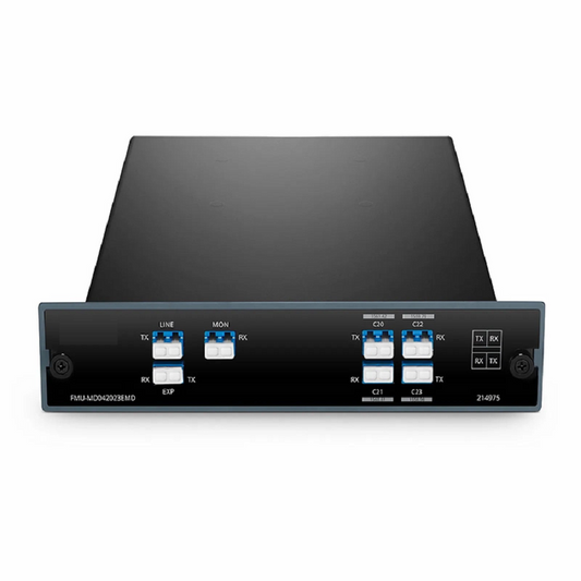 Refurb Squared 4 Channels DWDM Mux Demux, 100GHz C20-C23, with Monitor and Expansion Port, 1.6dB Typical IL, LC/UPC, Dual Fiber, FMU Plug-in Module
