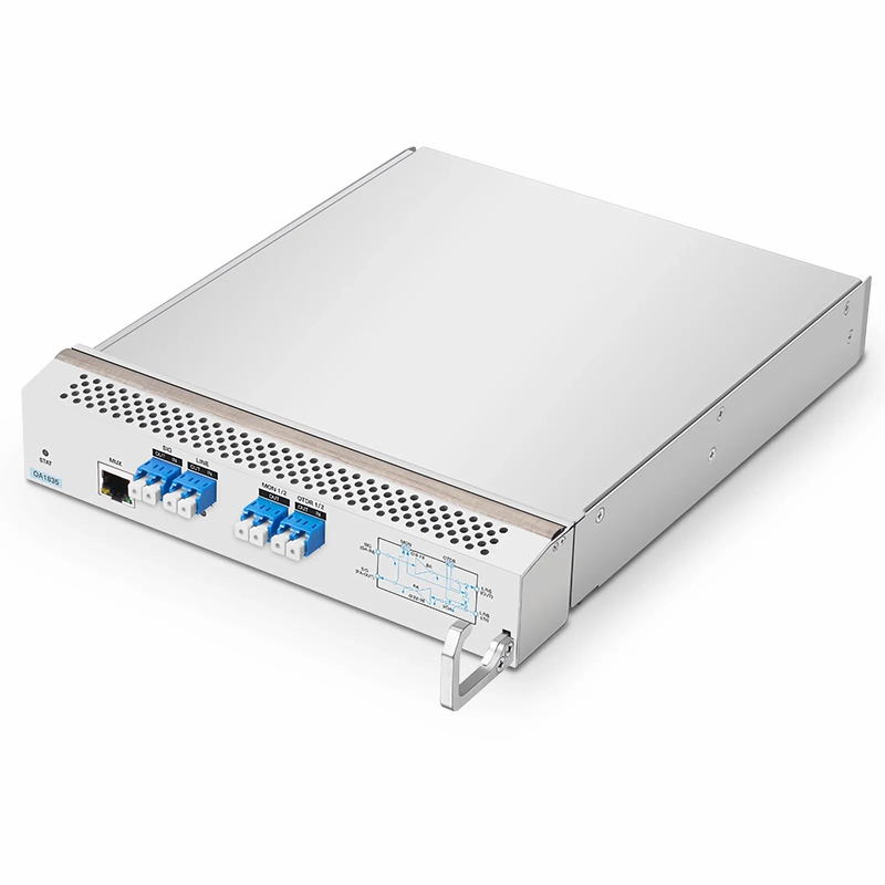 Refurb Squared D7000 OA1835, DWDM EDFA Bidirectional Amplifier with PA 22-35dB and BA 8-18dB Gain, 21.5dBm Output for D7000 Series Managed Chassis, with Built in OSC, VOA