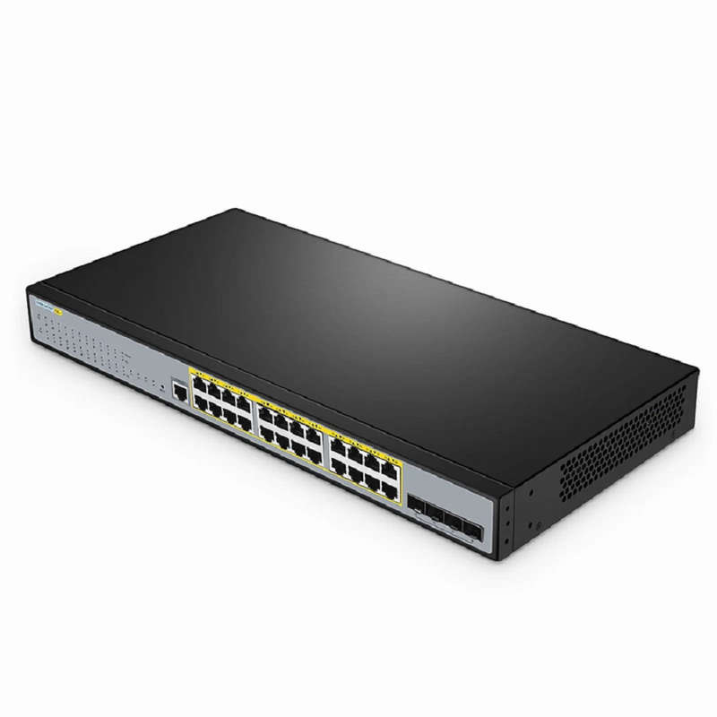 Refurb Squared S3400-24T4SP, 24-Port Gigabit Ethernet L2+ PoE+ Switch, 24 x PoE+ Ports @370W, with 4 x 10Gb SFP+ Uplinks, Support Stacking