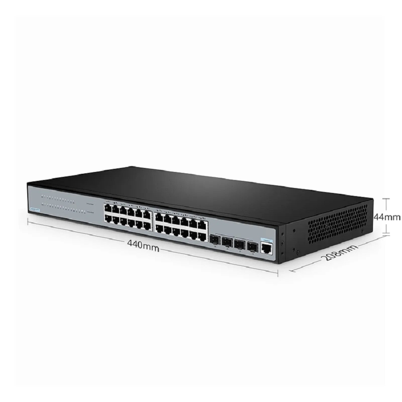 Refurb Squared S2805S-24TF, 24-Port Gigabit Ethernet L2 Smart Managed Switch, 24 x Gigabit RJ45, with 4 x 1Gb SFP Uplinks, Fanless