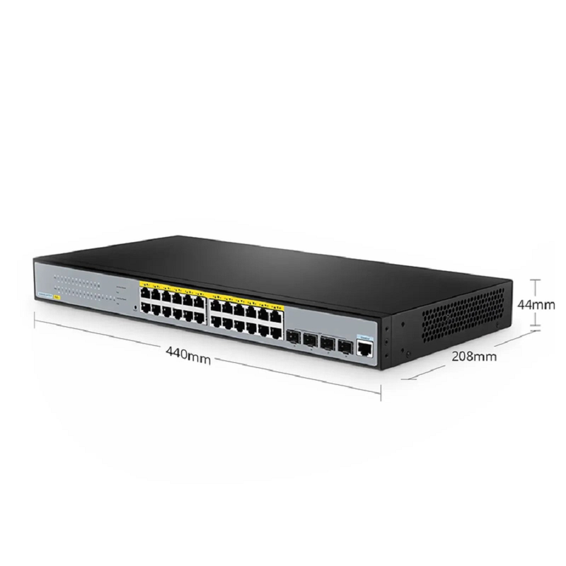 Refurb Squared S2805S-24TF-P, 24-Port Gigabit Ethernet L2 Smart Managed PoE+ Switch, 24 x PoE+ Ports @370W, with 4 x 1Gb SFP Uplinks, Realtek Chip