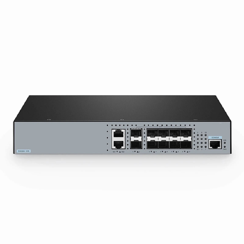 Refurb Squared S3260-10S, 10-Port Ethernet L3 Managed Switch, 10 x 10Gb SFP+, with 2 x Gigabit RJ45, Support Stacking