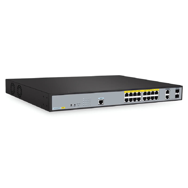 Refurb Squared S3250-16TF-U, 16-Port Gigabit Ethernet L2 PoE++ Switch, 16 x PoE+ Ports @240W, with 2 x 1Gb Combo Uplinks