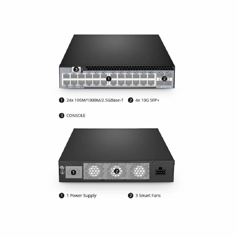 Refurb Squared S3240C-24T, 24-Port Ethernet L2+ Compact Half-Width Switch, 24 x Gigabit RJ45, with 4 x 10Gb SFP+ Uplinks