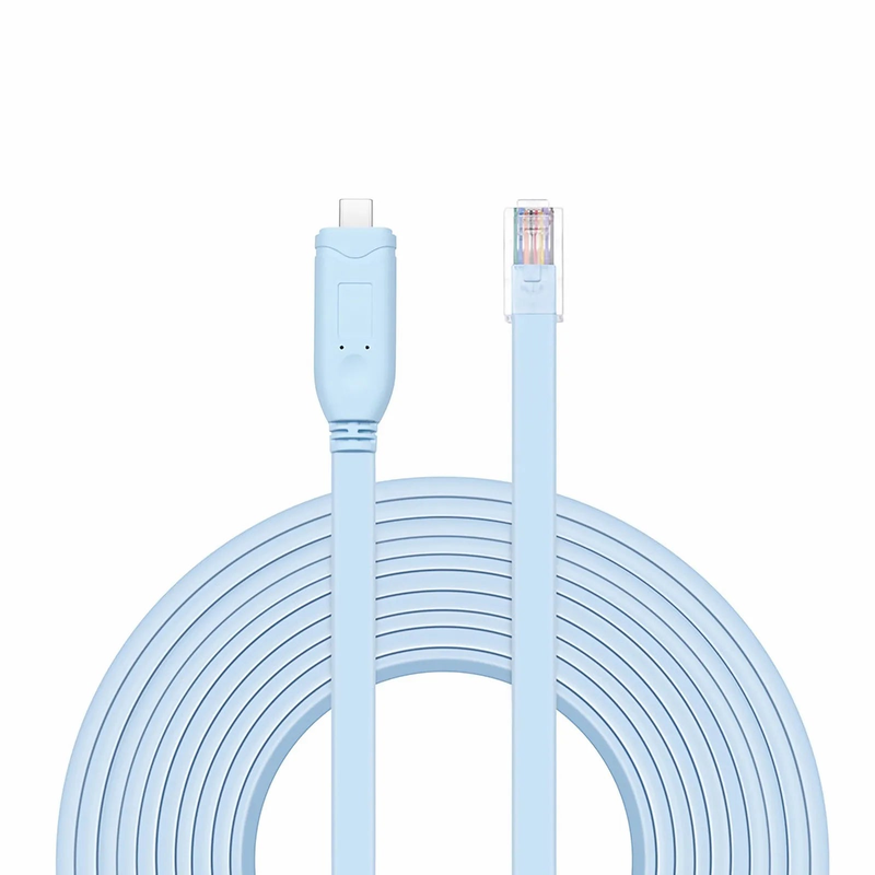 Refurb Squared 7ft (2m) USB C (Male) to RJ45 (Male) Console Cable, Blue