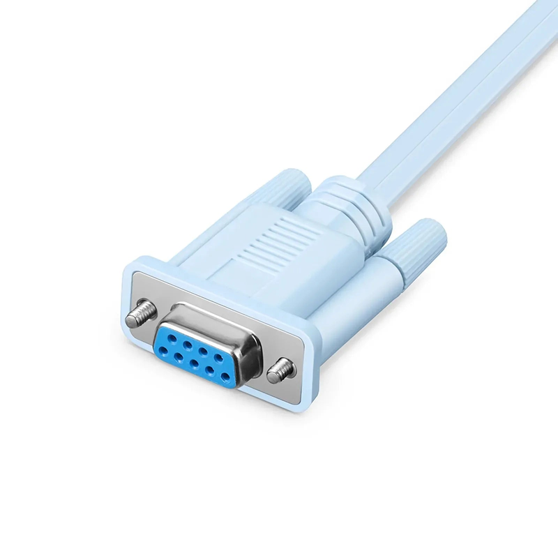 Refurb Squared 7ft (2m) RJ45 (Male) to DB9 (Female) Console Cable, Blue