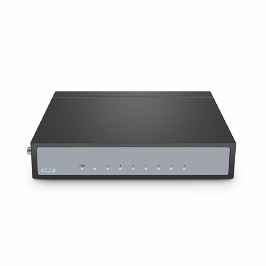 Refurb Squared S1900-5T, 5-Port Gigabit Ethernet L2 Unmanaged Switch, 5x 10/100/1000BASE-T RJ45, Metal, Fanless, Desktop/Wall-Mount