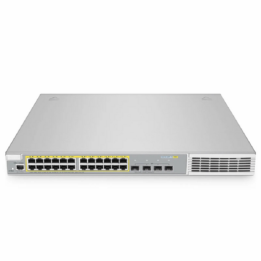Refurb Squared S3410-24TF-P, 24-Port Ethernet L2+ PoE+ Switch, 24 x PoE+ Ports @370W, with 4 x 1Gb SFP Uplinks, Stackable Switch, Broadcom Chip